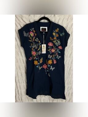 BIYA By Johnny Was Borboleta Tunic Dress in Navy